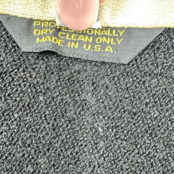 VTG El Ana Knit Long Sleeve Top Black Flower Applique Womens Medium V Neck - Picture 5 of 7